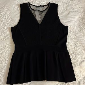 WHITE HOUSE | BLACK MARKET Sleeveless Top with Pleated Peplum Ladies SZ Small